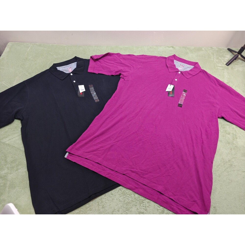NWT Linea Uomo Polo Shirts Lot of 2 Mens 4XL Tall Short Sleeve Pima Cotton Solid